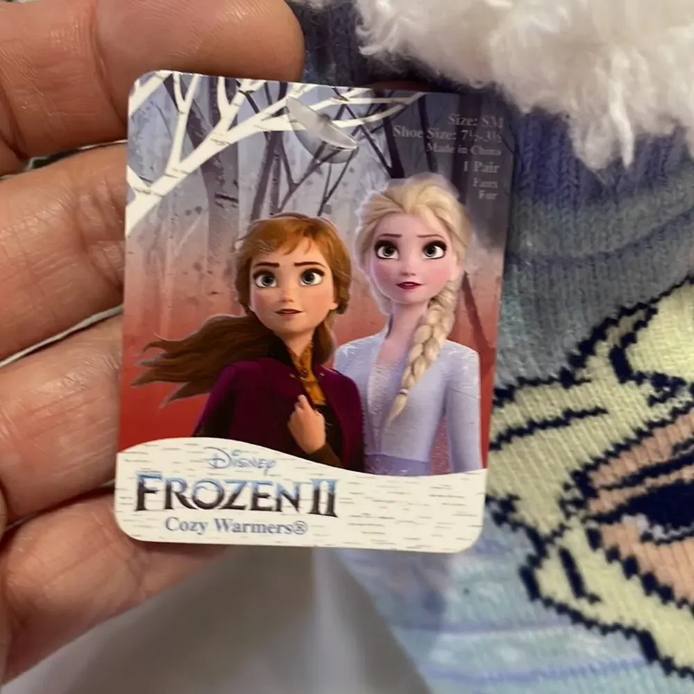 Disney S frozen slipper sock duo Anna Elsa nwt & worn once like new